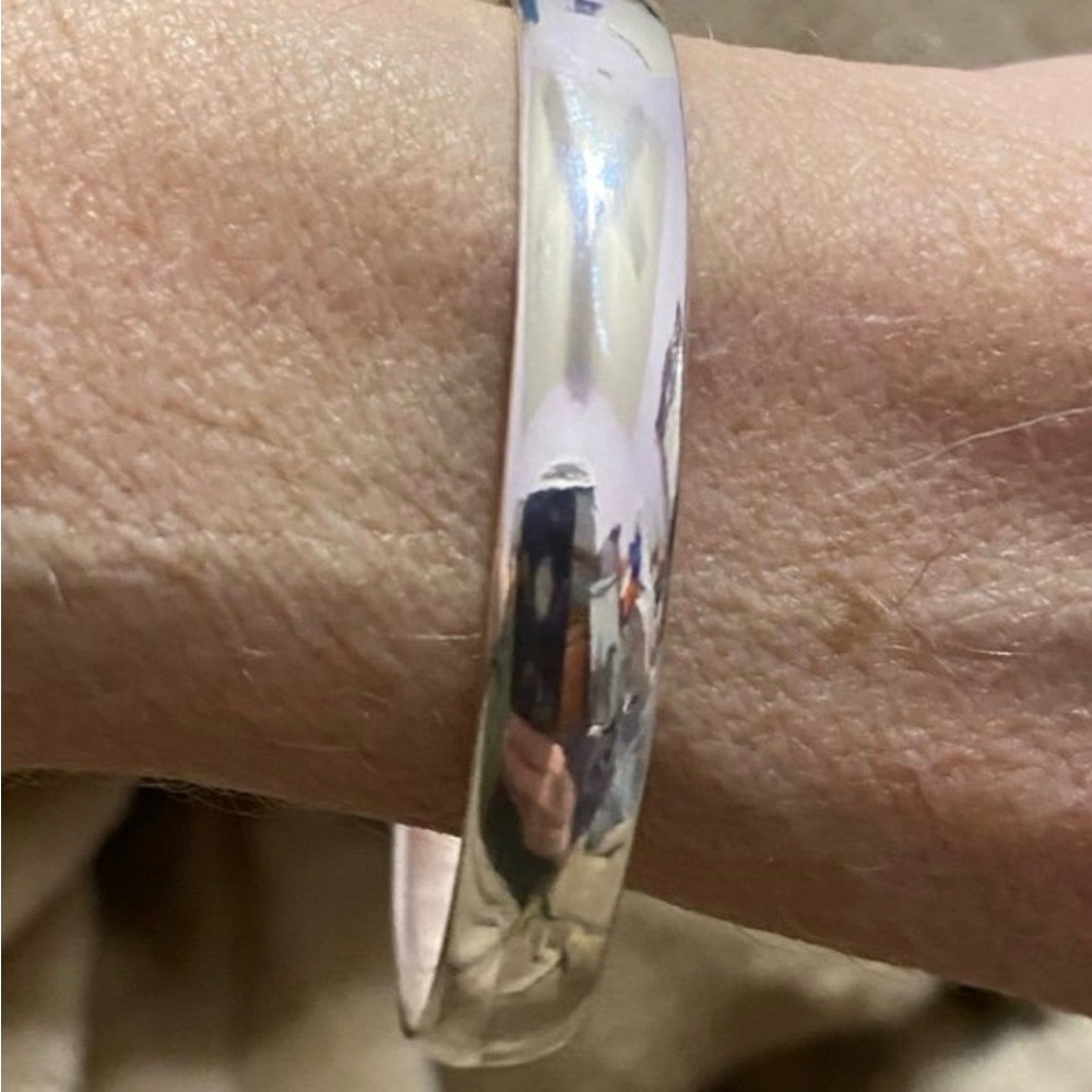925 Sterling Silver Cuff Woman Bracelet Polishing Silver Bangle Bracelet